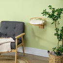 Cat Wall Shelf with Cushion and Guardrails, Grey, 34x34x10.5cm