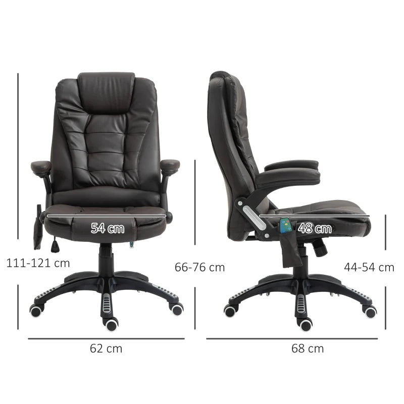 Brown High Back Massage Office Chair with Heat
