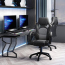 Black High-Back Faux Leather Office Chair with Wheels