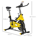 Yellow Exercise Bike with 6kg Flywheel, Adjustable Resistance, LCD Display