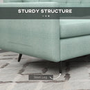 Blue Fabric 2 Seater Sofa with Storage Pockets