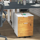 Wood Effect 2-Drawer Lockable Filing Cabinet - Espresso