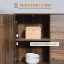 Industrial Distressed Brown Sideboard with Drawers and Adjustable Shelves