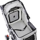 Grey Pet Travel Stroller for Small Dogs - 3-Wheel Puppy Carrier