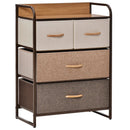 Steel Frame Folding Storage Tower Dresser with Wood Top - Grey