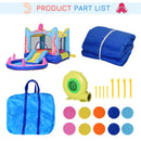 Inflatable Octopus Bounce Castle with Trampoline, Slide, and Pool - 3.8m Blue