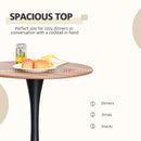 Adjustable Steel Frame Bar Table - Wood-Effect, Height 67-93cm, Black