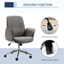 Light Grey Rocking Office Chair with Arm Rests & Wheels