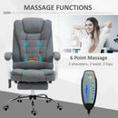 Grey Heated Massage Office Chair with Footrest