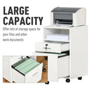White 2-Drawer Lockable Filing Cabinet on Wheels