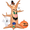 8ft Inflatable Halloween Haunted Tree with LED Lights - Spooky Outdoor Decor