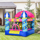 Kids Blue Inflatable Bouncy Castle Trampoline with Blower, Ages 3-8, Stars Design