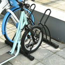 Black 2-Bike Floor Parking Stand Rack - Indoor/Outdoor Reversible