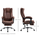 Brown Microfibre Home Office Chair with Reclining Function & Footrest