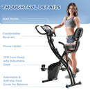 Black Foldable Recumbent Exercise Bike with 8-Level Magnetic Resistance