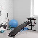 Black Adjustable Sit Up Bench with Thigh Support for Home Gym