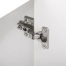 White Tall Kitchen Cupboard with 3 Open Shelves and Double Door Cabinet