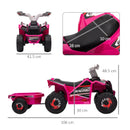 Pink 6V Quad Bike with Back Trailer for Toddlers 18-36 Months