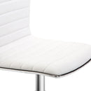White Mid-Back Swivel Office Chair with Armless Design