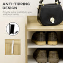 Double Door Shoe Storage Organizer - Natural & White, 13 Pair Capacity