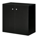 Black Wooden Freestanding Storage Cabinet with Two Shelves