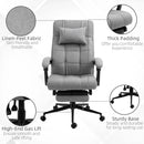 Light Grey Ergonomic Office Chair with Footrest and Armrests