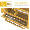 Yellow Wooden Rabbit Hutch with Outdoor Run