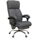 Grey Ergonomic Massage Office Chair with Heat and Footrest