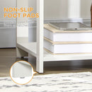 White Square Bedside Table Set with Drawer and Shelf