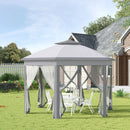 Grey Summer Gazebo With Netting