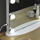 White Hollywood Vanity Mirror with 12 Dimmable LED Bulbs
