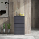 Modern Grey 5-Drawer Chest of Drawers for Bedroom Storage