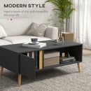 Grey Modern Coffee Table with Storage Compartments, 115 x 58 x 45cm