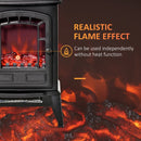 Black Electric Fireplace Stove with Realistic Flame Effect