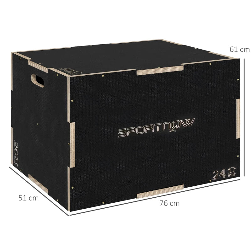 Wooden Plyo Box Set - 3-in-1 Jump Platform for Home Gym Training, 51/61/76cm