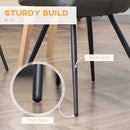 Grey PU Leather Dining Chairs with Metal Legs - Set of 2
