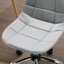 Grey Velvet Ergonomic Office Chair with Wheels