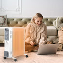 White 2500W Portable Oil Filled Radiator Heater, 11 Fin, 3 Heat Settings
