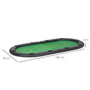 Green Foldable Poker Mat, 10-Player Table Top with Cup Holder & Carry Bag
