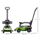 Green Kids 2-In-1 Lamborghini Ride-On Stroller with Horn