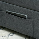 Grey Convertible Chair Bed with Adjustable Backrest and Side Pocket