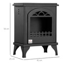 Black Ethanol Fireplace Stove - 1.2L Tank, 3 Hours Burn Time
