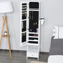 White Full Length Mirror Jewellery Cabinet with LED Lights and Storage