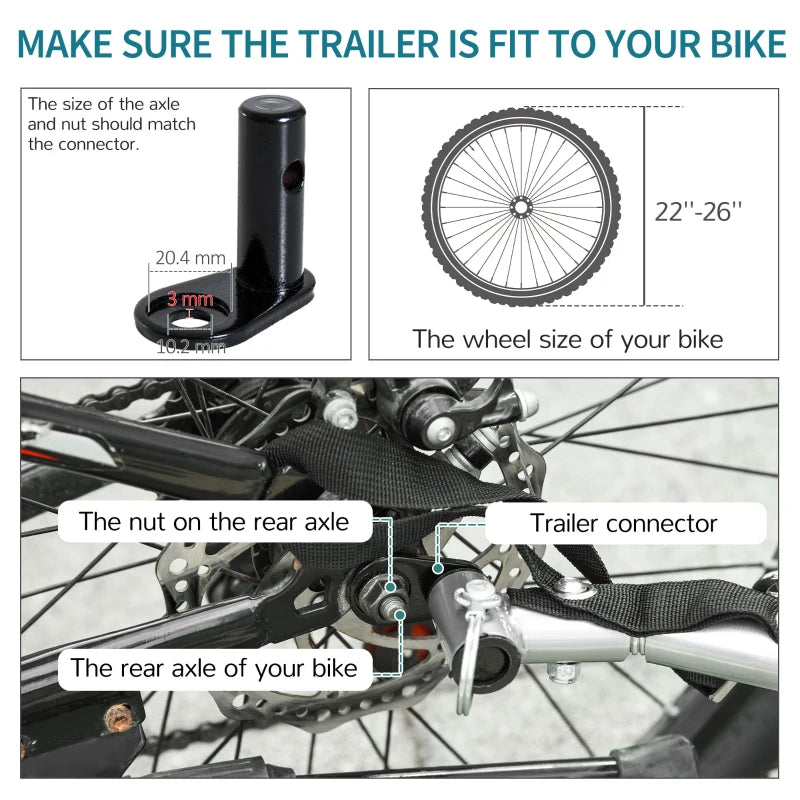 Red Child Bike Trailer for 2 Kids with 360° Rotatable Design
