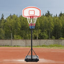 Adjustable Height Portable Basketball Stand with Sturdy Rim and Large Wheels - Blue