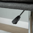 Grey Swivel Fabric Bar Stools Set of 2 - Adjustable Counter Height Chairs with Backrest and Footrest