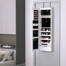 White LED Mirror Jewelry Cabinet Organizer