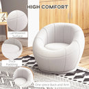 White Swivel Upholstered Accent Chair for Home