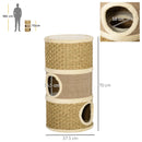 Cat Scratching Tower with Sisal Rope and Plush Platform - Grey
