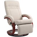 Beige Swivel Reclining Chair with Footrest